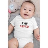 Overoz Organik%100 Pamuk Aynı Dayısı Yazılı Kısa Kollu Bebek Body Çıtçıtlı Badi Zıbın 5570, 18-24 AY