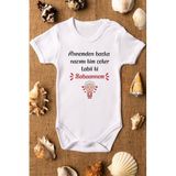 Overoz Organik%100 Pamuk Babaanne Baskılı Kısa Kollu Bebek Çıtçıtlı Body Badi Zıbın Tulum 5417, 12-18 AY