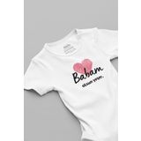 Overoz Organik%100 Pamuk Babam Olsun Yeter Kalp Baskılı Bebek Body Badi Çıtçıtlı Zıbın 5744, 3-6 AY