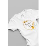 Overoz Organik%100 Pamuk Babasının Balı Baskılı Bebek Body Çıtçıtlı Kısa Kollu Badi Zıbın Tulum 5157, 9-12 Ay