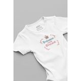 Overoz Organik%100 Pamuk Babasının Minik Prensesi Baskılı Bebek Body Beyaz Badi Çıtçıtlı Zıbın 5803, 18-24 AY