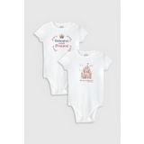 Overoz Organik%100 Pamuk Babasının Prensesi 2'li Bebek Body Set Badi Çıtçıtlı Zıbın Ikili 5803-5804, Yeni Doğan