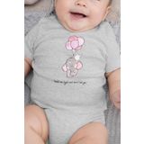 Overoz Organik%100 Pamuk Balon Fil Tavşan Baskılı Bebek Body Badi Çıtçıtlı Zıbın Tulum 5106-G, 24-36 Ay