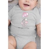 Overoz Organik%100 Pamuk Balon Fil Tavşan Baskılı Bebek Body Badi Çıtçıtlı Zıbın Tulum 5106-G, 9-12 Ay