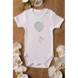 Overoz Organik%100 Pamuk Balon Tavşan Baskılı Bebek Body Badi Çıtçıtlı Zıbın Tulum 5105, 24-36 Ay