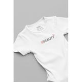 Overoz Organik%100 Pamuk Beauty Güzellik Baskılı Bebek Body Beyaz Badi Çıtçıtlı Zıbın 5826, 6-9 AY