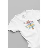 Overoz Organik%100 Pamuk Bütün Yollar Bana Çıkar Bebek Body Beyaz Badi Çıtçıtlı Zıbın 5853, 0-3 AY