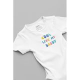 Overoz Organik%100 Pamuk Cool Like My Daddy Baba Baskılı Çıtçıtlı Bebek Body Badi Zıbın Tulum 5656, 0-3 AY
