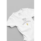 Overoz Organik%100 Pamuk Dad Is My Super Hero Baba Baskılı Bebek Body Beyaz Badi Çıtçıtlı Zıbın 5816, Yeni Doğan