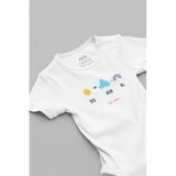 Overoz Organik%100 Pamuk Dad Mom Me Anne Baba Baskılı Kısa Kollu Çıtçıtlı Bebek Body Badi Zıbın Tulum 5542, 9-12 Ay