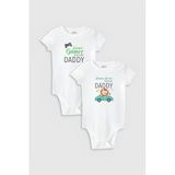 Overoz Organik%100 Pamuk Daddy Baba Baskılı 2'li Bebek Body Set Badi Çıtçıtlı Zıbın Ikili 5010-5022, 18-24 AY
