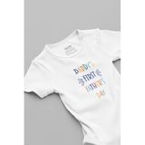 Overoz Organik%100 Pamuk Daddy's First Father's Day Babalar Günü Bebek Body Çıtçıtlı Badi Zıbın 5216, Yeni Doğan