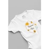 Overoz Organik%100 Pamuk Dedesinin Balı Baskılı Bebek Body Çıtçıtlı Kısa Kollu Badi Zıbın Tulum 5162, 6-9 AY