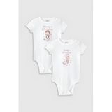 Overoz Organik%100 Pamuk Denizkızı Mermaid Baskılı 2'li Bebek Body Set Badi Çıtçıtlı Zıbın Ikili 5801-5802, 0-3 AY