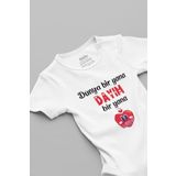 Overoz Organik%100 Pamuk Dünya Bir Yana Dayım Bir Yana Yazılı Bebek Body Badi Çıtçıtlı Zıbın Tulum 5719, 18-24 AY