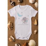 Overoz Organik%100 Pamuk Fil Ve Tavşan Baskılı Bebek Body Badi Çıtçıtlı Zıbın Tulum 5104, 18-24 AY