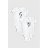 Overoz Organik%100 Pamuk Flamingo Koala Baskılı 2'li Bebek Body Set Çıtçıtlı Badi Zıbın Ikili 5332-5333, 0-3 AY