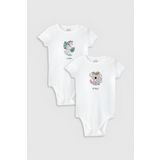 Overoz Organik%100 Pamuk Flamingo Koala Baskılı 2'li Bebek Body Set Çıtçıtlı Badi Zıbın Ikili 5332-5333, 3-6 AY