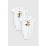 Overoz Organik%100 Pamuk Good Vibes Baskılı 2'li Bebek Çıtçıtlı Body Set Badi Zıbın Tulum Ikili 5368-5369, 12-18 AY