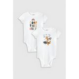 Overoz Organik%100 Pamuk Good Vibes Baskılı 2'li Bebek Çıtçıtlı Body Set Badi Zıbın Tulum Ikili 5368-5369, 3-6 AY