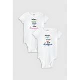 Overoz Organik%100 Pamuk Grandma & Grandpa Dede 2'li Bebek Body Set Badi Çıtçıtlı Zıbın Ikili 5768-5769, 12-18 AY