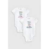 Overoz Organik%100 Pamuk Grandma & Grandpa Dede 2'li Bebek Body Set Badi Çıtçıtlı Zıbın Ikili 5768-5769, 24-36 Ay