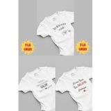 Overoz Organik%100 Pamuk Hala 3'lü Bebek Body Set Beyaz Bebek Badi Çıtçıtlı Zıbın Üçlü 5135h-5137-5165, 0-3 AY