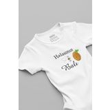 Overoz Organik%100 Pamuk Halasının Balı Baskılı Kısa Kollu Çıtçıtlı Bebek Body Badi Zıbın Tulum 5584, 3-6 AY