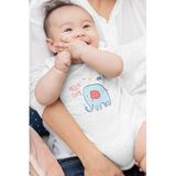 Overoz Organik%100 Pamuk Hello Cutie Fil Baskılı Kısa Kollu Çıtçıtlı Bebek Body Badi Zıbın Tulum 5517, 18-24 AY