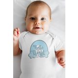 Overoz Organik%100 Pamuk Hello World Baskılı Kısa Kollu Bebek Çıtçıtlı Body Badi Zıbın Tulum 5404, 18-24 AY