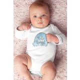 Overoz Organik%100 Pamuk Hello World Baskılı Uzun Kollu Bebek Çıtçıtlı Body Badi Zıbın Tulum 5404, Yeni Doğan
