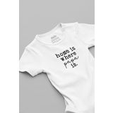 Overoz Organik%100 Pamuk Home Is Where Papa Is Baba Bebek Body Beyaz Badi Çıtçıtlı Zıbın 5846, 9-12 Ay