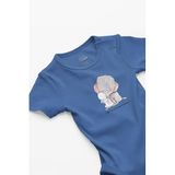 Overoz Organik%100 Pamuk Hug Me And Love Me Forever Fil Ve Tavşan Bebek Body Badi Çıtçıtlı Zıbın 5103-M, Yeni Doğan