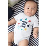 Overoz Organik%100 Pamuk I Need More Space Uzay Baskılı Bebek Çıtçıtlı Body Badi Zıbın Tulum 5449, 12-18 AY