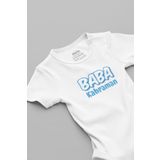 Overoz Organik%100 Pamuk Kahraman Baba Baskılı Çıtçıtlı Bebek Body Badi Zıbın Tulum 5703, 0-3 AY