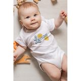 Overoz Organik%100 Pamuk Lemon Limon Baskılı Kısa Kollu Bebek Çıtçıtlı Body Badi Zıbın Tulum 5401, 24-36 Ay