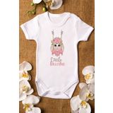 Overoz Organik%100 Pamuk Little Ballerina Balerin Baskılı Bebek Body Badi Çıtçıtlı Zıbın 5312, 3-6 AY