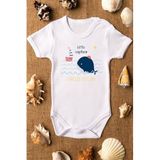 Overoz Organik%100 Pamuk Little Captain Kaptan Baskılı Çıtçıtlı Bebek Body Badi Zıbın Tulum 5504, 9-12 Ay