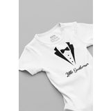 Overoz Organik%100 Pamuk Little Gentleman Baskılı Çıtçıtlı Bebek Body Badi Zıbın Tulum 5636, 12-18 AY