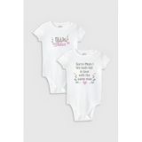 Overoz Organik%100 Pamuk Little Juliet Baskılı 2'li Bebek Body Set Badi Çıtçıtlı Zıbın Ikili 5760-5761, 3-6 AY