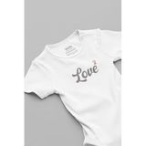 Overoz Organik%100 Pamuk Love 2 Ikiz Bebek Body Beyaz Badi Çıtçıtlı Zıbın 5850, 3-6 AY