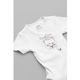 Overoz Organik%100 Pamuk Love Sea Sevimli Ayı Baskılı Yazılı Bebek Body Bebek Badi Çıtçıtlı Zıbın 5723, 9-12 Ay