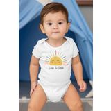 Overoz Organik%100 Pamuk Love To Smile Baskılı Kısa Kollu Bebek Çıtçıtlı Body Badi Zıbın Tulum 5388, 9-12 Ay