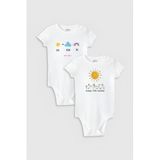 Overoz Organik%100 Pamuk Mom & Dad Anne Baba 2'li Bebek Body Set Badi Çıtçıtlı Zıbın Ikili 5095-5542, 18-24 AY