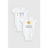 Overoz Organik%100 Pamuk Mom & Dad Anne Baba 2'li Bebek Body Set Badi Çıtçıtlı Zıbın Ikili 5095-5542, 6-9 AY