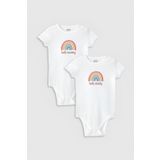 Overoz Organik%100 Pamuk Mommy Daddy Anne Baba 2'li Bebek Body Set Badi Çıtçıtlı Zıbın Ikili 5354-5355, 0-3 AY