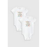 Overoz Organik%100 Pamuk Mommy Daddy Anne Baba 2'li Bebek Body Set Çıtçıtlı Badi Zıbın Ikili 5352-5353, 24-36 Ay