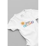 Overoz Organik%100 Pamuk My First Holiday Ilk Tatilim Baskılı Çıtçıtlı Bebek Body Badi Zıbın Tulum 5633, 0-3 AY