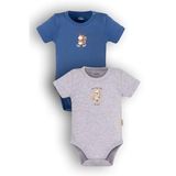 Overoz Organik%100 Pamuk Sincap Koala 2'li Bebek Body Set Çıtçıtlı Zıbın Ikili 5876-5877-M, 24-36 Ay