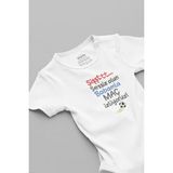 Overoz Organik%100 Pamuk Şişt Sessiz Olun Babamla Maç İzliyoruz Bebek Body Beyaz Badi Çıtçıtlı Zıbın 5843, 24-36 Ay